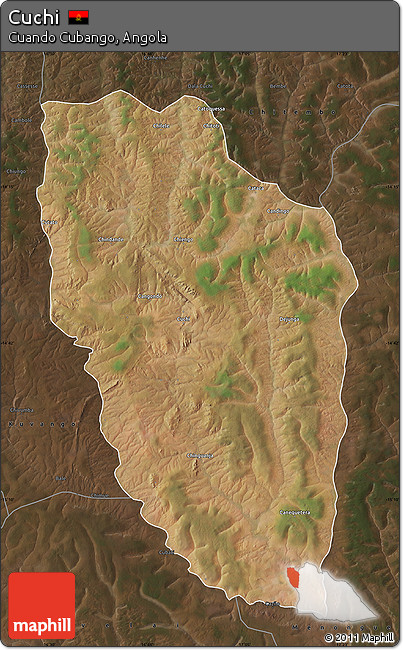 Satellite Map of Cuchi, darken