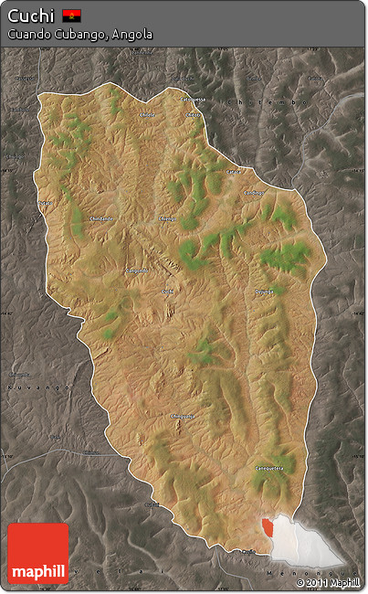 Satellite Map of Cuchi, darken, semi-desaturated