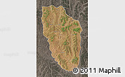 Satellite Map of Cuchi, darken, semi-desaturated