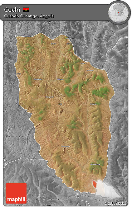 Satellite Map of Cuchi, desaturated