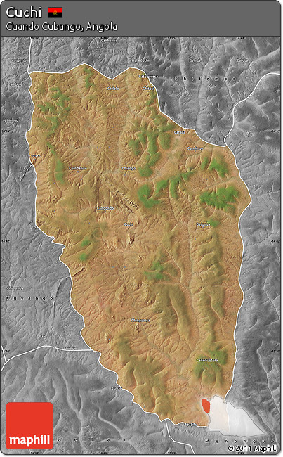 Satellite Map of Cuchi, desaturated