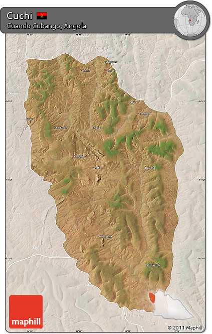 Satellite Map of Cuchi, lighten