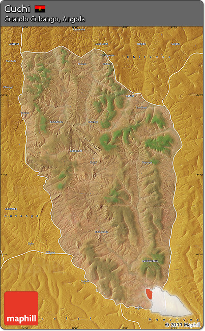 Satellite Map of Cuchi, physical outside