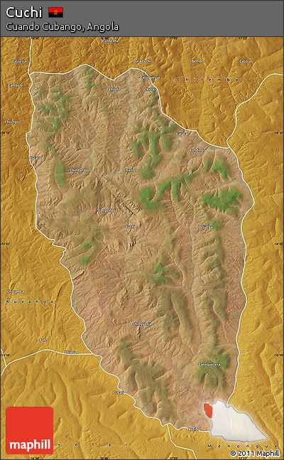 Satellite Map of Cuchi, physical outside