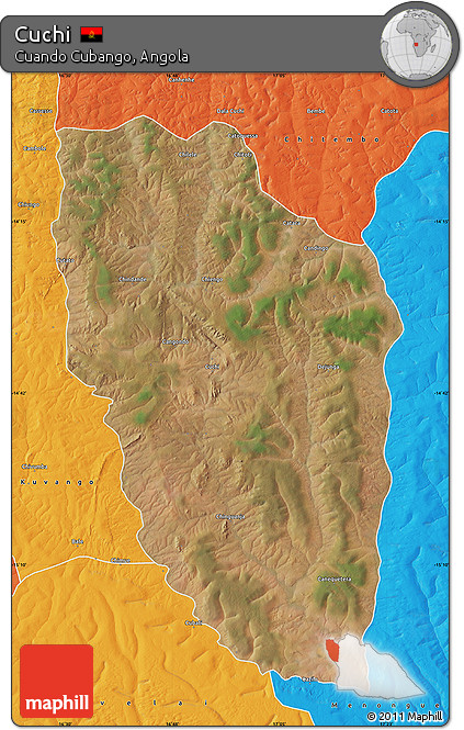 Satellite Map of Cuchi, political outside