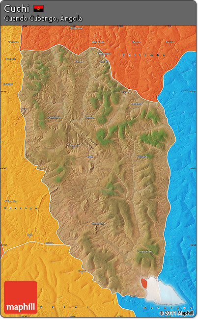 Satellite Map of Cuchi, political outside