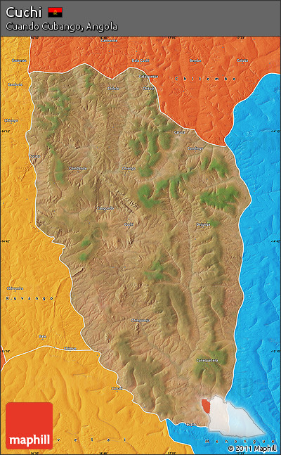 Satellite Map of Cuchi, political outside