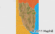 Satellite Map of Cuchi, political outside