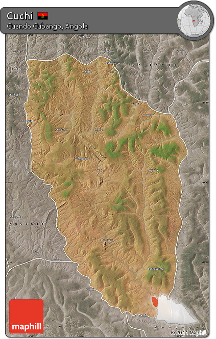 Satellite Map of Cuchi, semi-desaturated