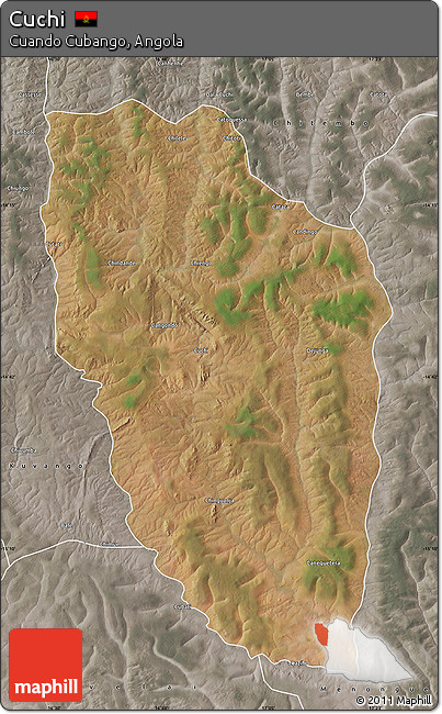 Satellite Map of Cuchi, semi-desaturated