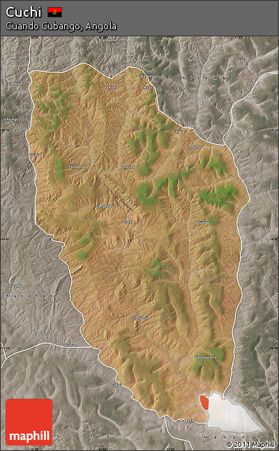 Satellite Map of Cuchi, semi-desaturated