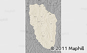 Shaded Relief Map of Cuchi, darken, desaturated