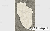Shaded Relief Map of Cuchi, darken
