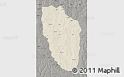 Shaded Relief Map of Cuchi, darken, semi-desaturated