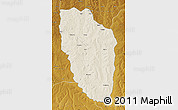 Shaded Relief Map of Cuchi, physical outside