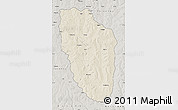 Shaded Relief Map of Cuchi, semi-desaturated