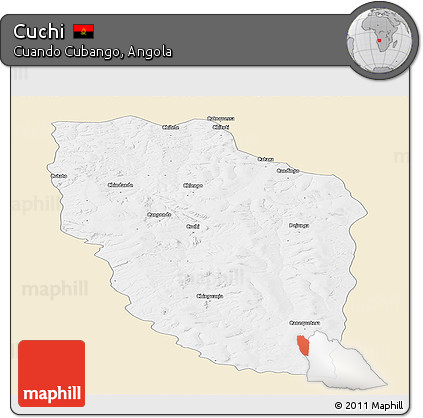 Classic Style Panoramic Map of Cuchi, single color outside