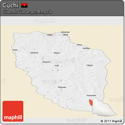 Classic Style Panoramic Map of Cuchi, single color outside