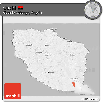 Gray Panoramic Map of Cuchi, single color outside