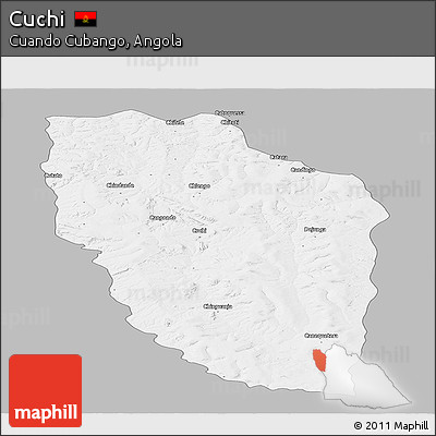 Gray Panoramic Map of Cuchi, single color outside