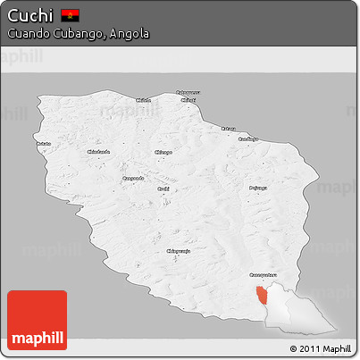 Gray Panoramic Map of Cuchi, single color outside