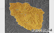 Physical Panoramic Map of Cuchi, darken, desaturated