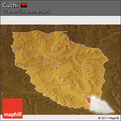Physical Panoramic Map of Cuchi, darken