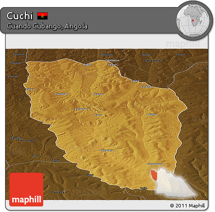 Physical Panoramic Map of Cuchi, darken
