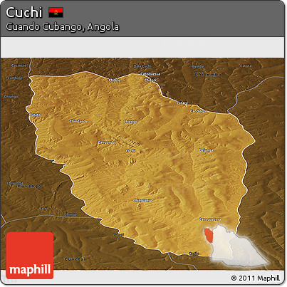 Physical Panoramic Map of Cuchi, darken