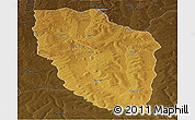 Physical Panoramic Map of Cuchi, darken