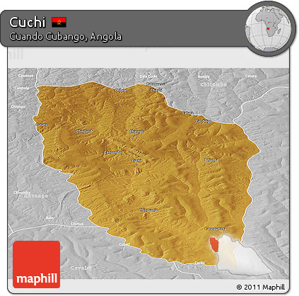 Physical Panoramic Map of Cuchi, lighten, desaturated