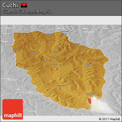 Physical Panoramic Map of Cuchi, lighten, desaturated