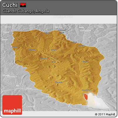 Physical Panoramic Map of Cuchi, lighten, desaturated