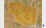 Physical Panoramic Map of Cuchi, satellite outside