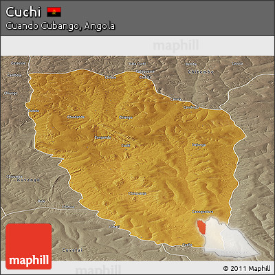 Physical Panoramic Map of Cuchi, semi-desaturated