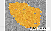 Political Panoramic Map of Cuchi, desaturated