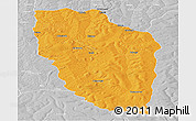 Political Panoramic Map of Cuchi, lighten, desaturated