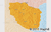 Political Panoramic Map of Cuchi, lighten