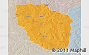 Political Panoramic Map of Cuchi, lighten, semi-desaturated
