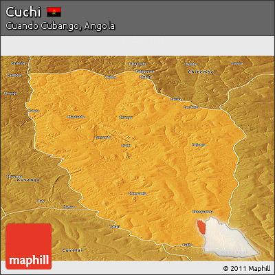 Political Panoramic Map of Cuchi, physical outside