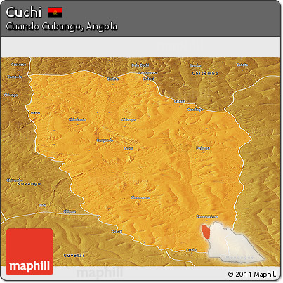 Political Panoramic Map of Cuchi, physical outside