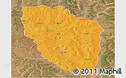 Political Panoramic Map of Cuchi, satellite outside