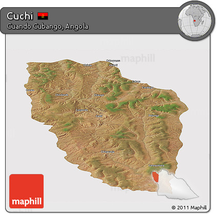 Satellite Panoramic Map of Cuchi, cropped outside
