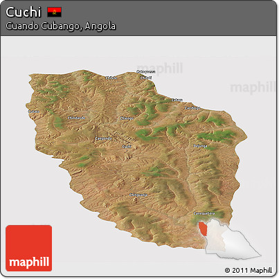 Satellite Panoramic Map of Cuchi, cropped outside