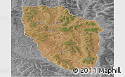 Satellite Panoramic Map of Cuchi, desaturated
