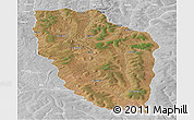 Satellite Panoramic Map of Cuchi, lighten, desaturated