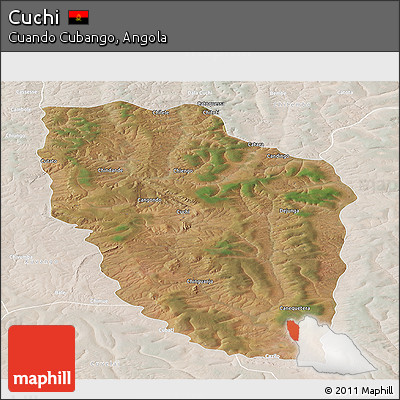 Satellite Panoramic Map of Cuchi, lighten