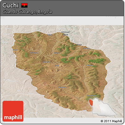 Satellite Panoramic Map of Cuchi, lighten