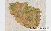 Satellite Panoramic Map of Cuchi, lighten