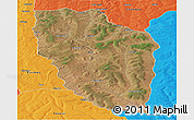 Satellite Panoramic Map of Cuchi, political outside